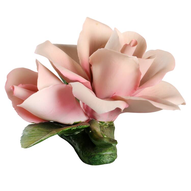 Capodimonte Flowers Double Pink Rose & Bud - No Box by Napoleon
