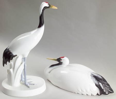 Noritake Figurines Red Crown Cranes - No Box