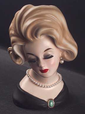 Napco Head Vases Green Pin - No Box