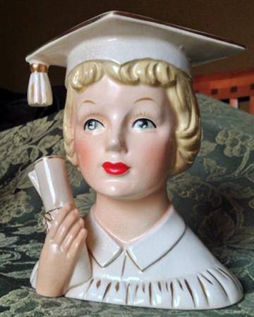 Napco Head Vases Girl Graduate - No Box