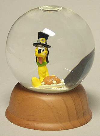 Disney Holiday Snowglobe Pluto-Thanksgiving - No Box
