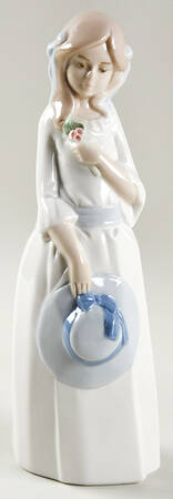 Nadal Porcelain Figurines Girl With Hat - No Box
