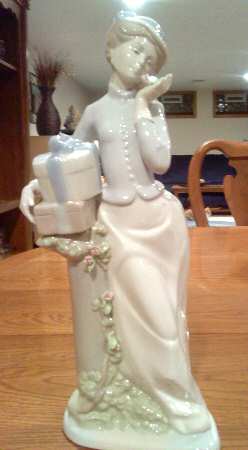 Nadal Porcelain Figurines Lady With Gifts - Boxed
