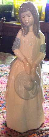 Nadal Porcelain Figurines Girl With Hat - Boxed