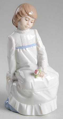 Nadal Porcelain Figurines Girl With Flower - Boxed