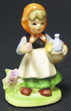 Napco Figurines and Giftware Girl With Picnic Basket - Boxed
