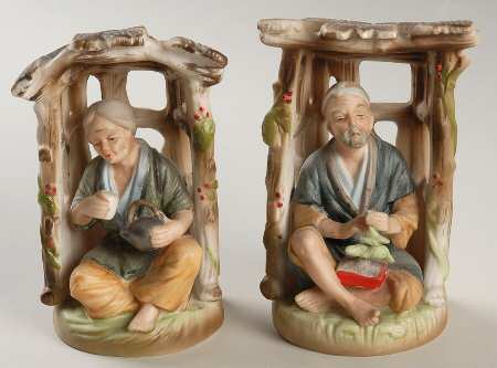 Napco Figurines and Giftware Oriental Man & Woman - Pair - No Box