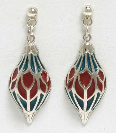 Nicole Barr Jewelry Plique A Jour Ornament Earrings - Boxed
