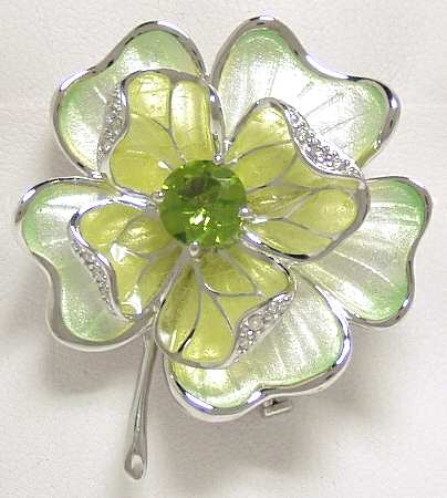 Nicole Barr Jewelry Flower-Peridot/Diamond .092ct - Boxed