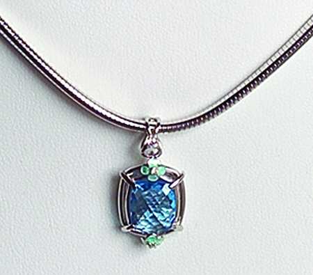 Nicole Barr Jewelry Diamond/ Dk Blue Topaz .05 Ct - Boxed