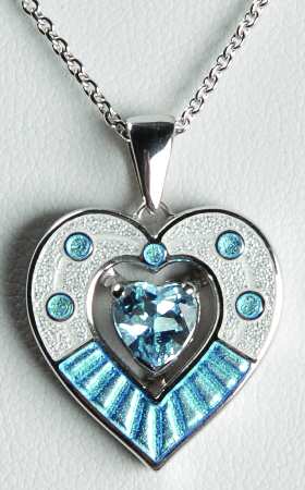 Nicole Barr Jewelry Heart Dot Blue-Blue Topaz - Boxed