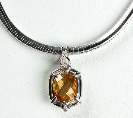 Nicole Barr Jewelry Diamond/ Citrine .05 Ct - Boxed