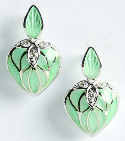 Nicole Barr Jewelry Heart-Seafoam-Diamond .092ct - Boxed