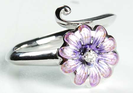 Nicole Barr Jewelry Daisy Purple-Diamond .018ct - Boxed