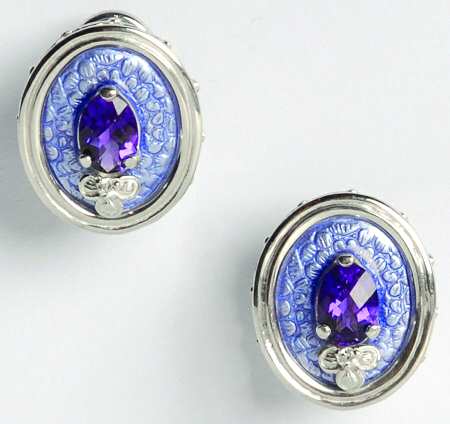Nicole Barr Jewelry Basse Taille-Diamond/Amethyst .029ct - Boxed