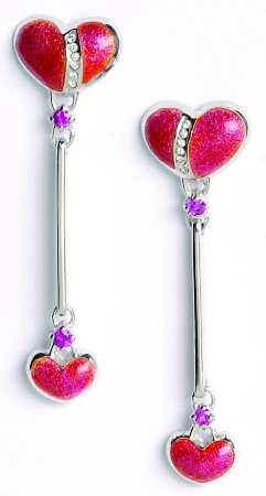Nicole Barr Jewelry Heart Drop Red-Diamond  - Boxed