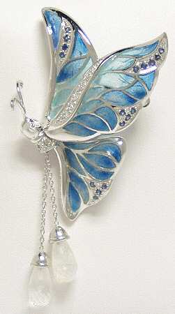 Nicole Barr Jewelry Butterfly-Lt Blue Sapphire-Moon  .095 Ct - Boxed