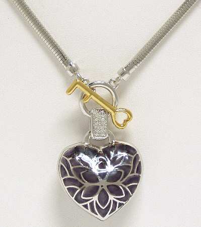 Nicole Barr Jewelry Key To Heart-Purple Diamond - Boxed