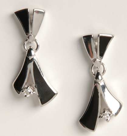 Nicole Barr Jewelry Silver & Black-Diamond - Boxed