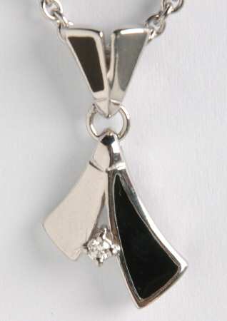 Nicole Barr Jewelry Silver & Black-Diamond .018ct - Boxed