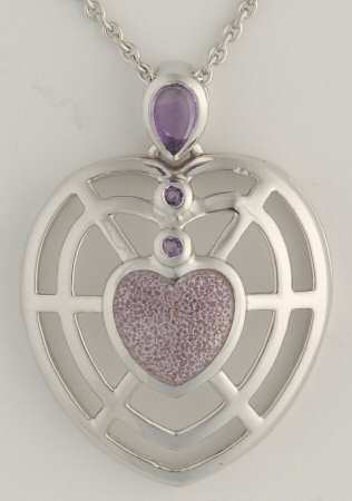 Nicole Barr Jewelry Open Work Heart-Amethyst  - Boxed