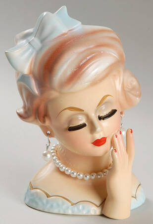 Nancy Pew Head Vases by Nancy Pew