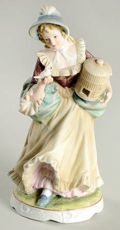 Classic Gallery Collection Colonial Woman With Bird - No Box