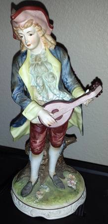 Classic Gallery Collection Colonial Man With Lute-Blue - No Box
