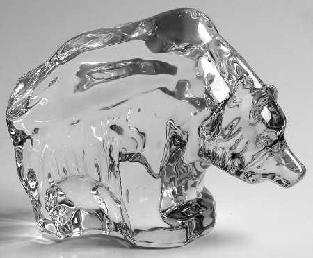 Orrefors Figurines Bear-Grizzly - Boxed