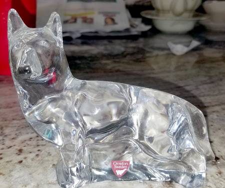 Orrefors Figurines German Shepherd - Boxed