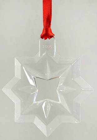 Orrefors Christmas Ornament Quilted Star - Boxed
