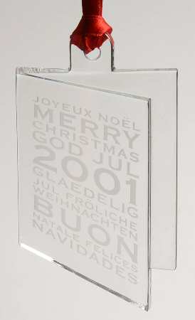 Orrefors Christmas Ornament Joyeux Noel - Boxed