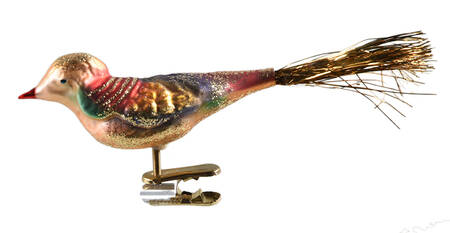 Clip on Birds Bird With Tinsel Tail - No Box