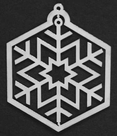 Silver Trimmer Ornaments Snowflake - No Box
