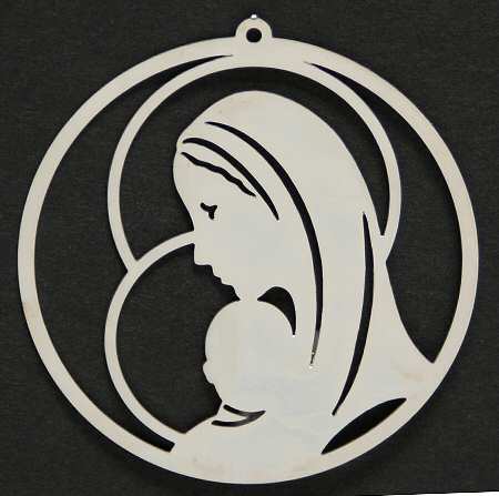 Silver Trimmer Ornaments Madonna And Child - No Box