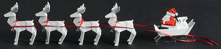 Origami Collection Santa Sleigh W/ Reindeer - Boxed