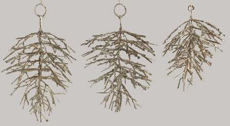 One Hundred 80 Degrees Ornaments Wire Frame Pinecones-Set Of 3 - Boxed