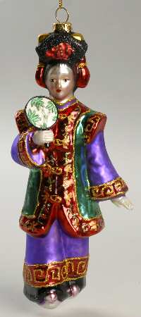 One Hundred 80 Degrees Ornaments Chinese Doll-Green - No Box