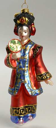 One Hundred 80 Degrees Ornaments Chinese Doll-Red  - No Box