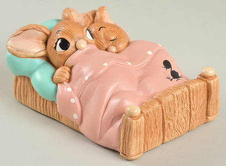 PenDelfin Figurine Twins-Pink Blanket/Blue Pillow - Boxed
