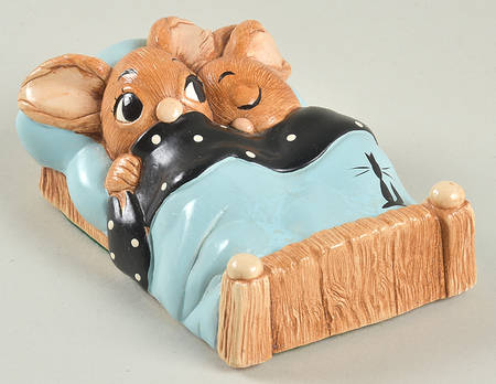 PenDelfin Figurine Twins-Blue Blanket/Black  - Boxed