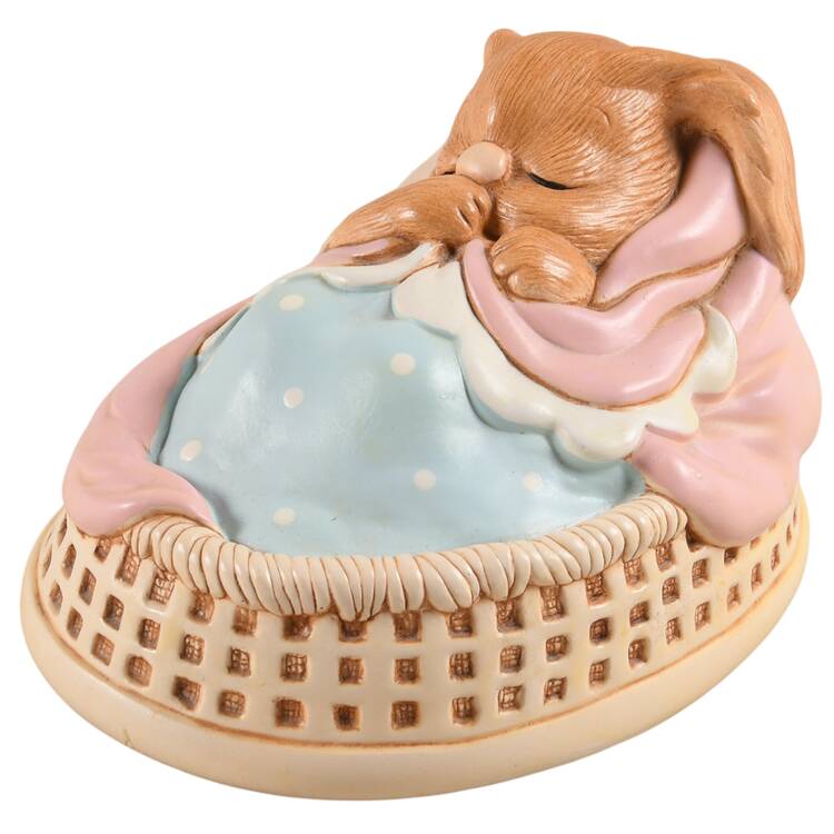 PenDelfin Figurine Poppet-Pink & Blue Blanket - With Box