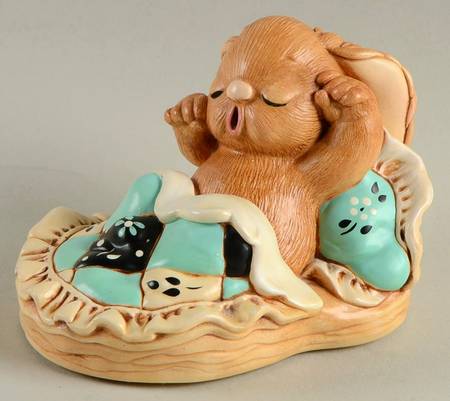 PenDelfin Figurine Snuggles Awake-Turquoise - Boxed
