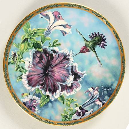 Gems of Nature: The Beautiful Hummingbirds Annas With Petunias - Boxed