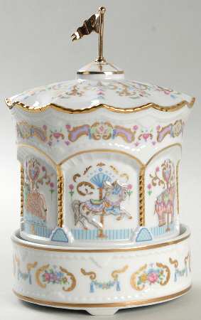 Princeton Gallery Figurine Carousel-Music Box - Boxed