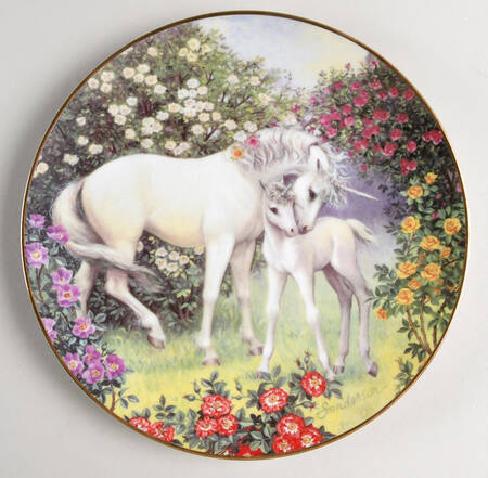 Enchanted World of The Unicorn Plates Joyful Meadow - No Box