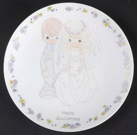 Precious Moments Anniversary Plate Happy Anniversary - Boxed