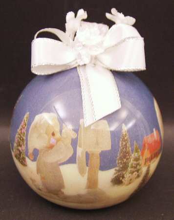 Glass Ball Ornaments Girl At Mailbox - Boxed