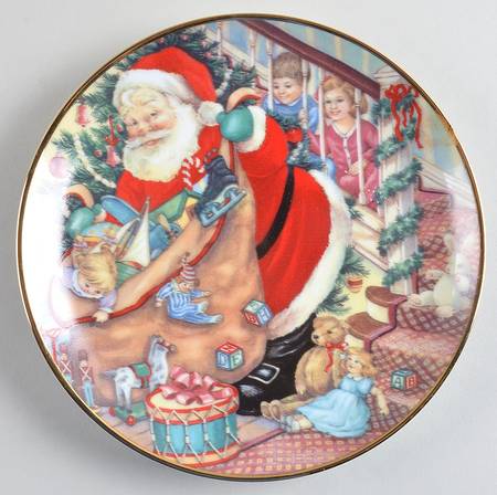 Princess House Christmas Plate Santa's Here - Boxed
