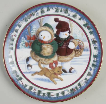 Princess House Christmas Plate Frosty Friends - Boxed